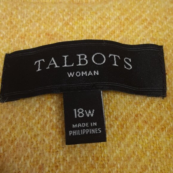 Talbots Women's Size 18W Wool Blend yellow button-down Blazer Jacket - Picture 4 of 12